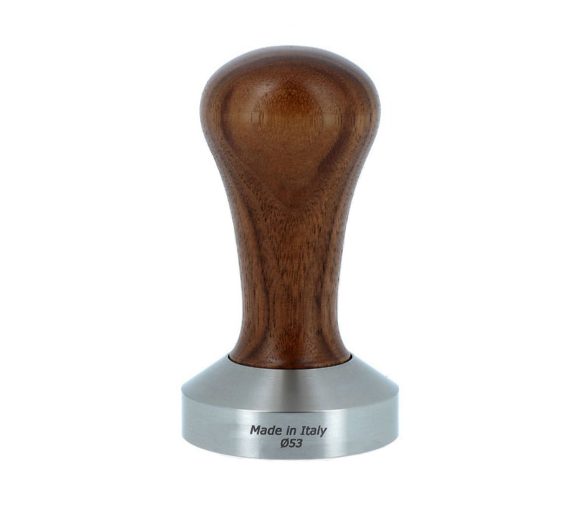 Tamper with Italian walnut handle 53.0mm - flat